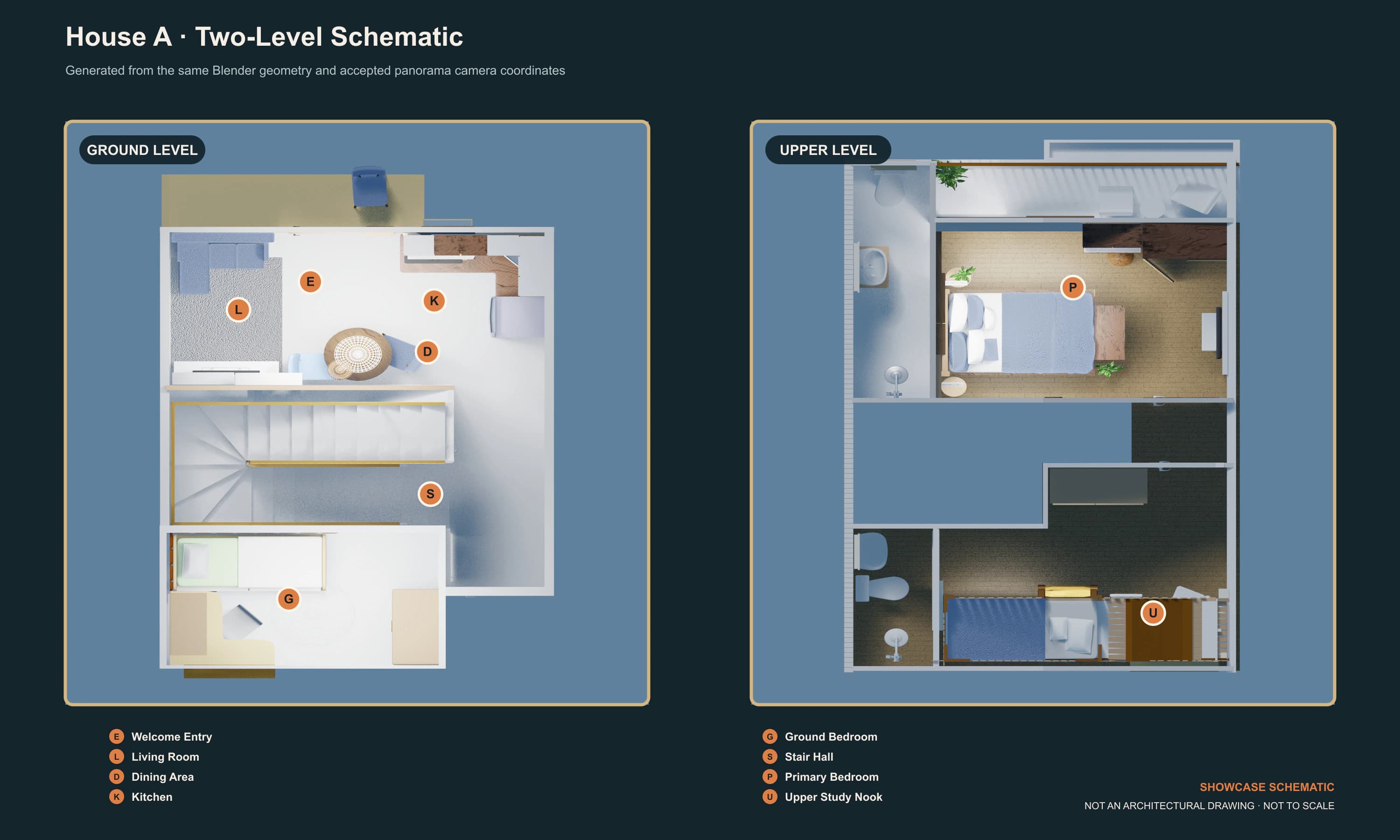 Demonstration schematic used to explain the floor plan review workflow